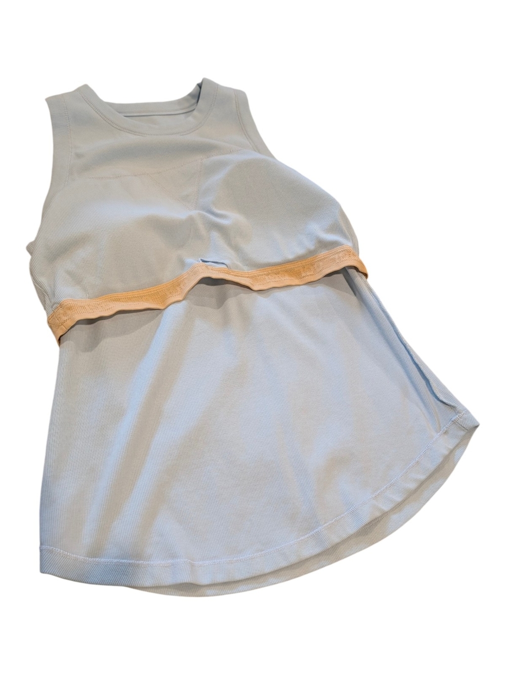 OGL Ribbed Tank Top in Pale Sea Glass Blue - Picture 5 of 6